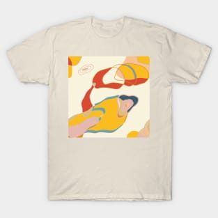 Abstract Art Shapes Earthy Colors T-Shirt